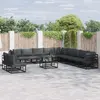 Image de vidaXL Ensemble de canapé de jardin avec coussin 12 pcs Noir Aluminium