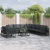 Image de vidaXL Ensemble de canapé de jardin avec coussin 10 pcs Noir Aluminium