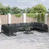 Image de vidaXL Ensemble de canapé de jardin avec coussin 11 pcs Noir Aluminium