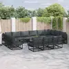 Image de vidaXL Ensemble de canapé de jardin avec coussin 14 pcs Noir Aluminium