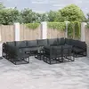 Image de vidaXL Ensemble de canapé de jardin avec coussin 13 pcs Noir Aluminium