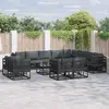 Image de vidaXL Ensemble de canapé de jardin avec coussin 13 pcs Noir Aluminium