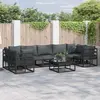 Image de vidaXL Ensemble de canapé de jardin avec coussin 8 pcs Noir Aluminium