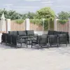 Image de vidaXL Ensemble de canapé de jardin avec coussin 12 pcs Noir Acier