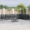 Image de vidaXL Ensemble de canapé de jardin avec coussin 7 pcs Noir Acier
