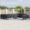 Image de vidaXL Ensemble de canapé de jardin avec coussin 12 pcs Noir Acier