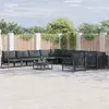 Image de vidaXL Ensemble de canapé de jardin avec coussin 12 pcs Noir Acier