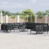 Image de vidaXL Ensemble de canapé de jardin avec coussin 14 pcs Noir Acier