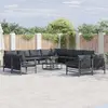 Image de vidaXL Ensemble de canapé de jardin avec coussin 13 pcs Noir Acier