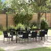 Image de Salle à Manger de Jardin 9 Pièces VIDAXL - Poly Rattan Noir