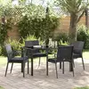 Image de vidaXL Ensemble de salle à manger pour jardin 5 pcs Noir et gris