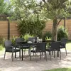 Image de vidaXL Ensemble de salle à manger pour jardin 7 pcs Noir et gris