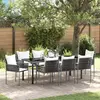 Image de vidaXL Ensemble de salle à manger pour jardin 9 pcs Marron et Noir