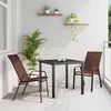 Image de vidaXL Ensemble de salle à manger pour jardin 3 pcs Marron et Noir