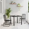 Image de vidaXL Ensemble de salle à manger pour jardin 3 pcs Noir