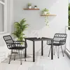 Image de vidaXL Ensemble de salle à manger pour jardin 3 pcs Noir