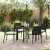 Image de vidaXL Ensemble de salle à manger pour jardin 5 pcs Noir