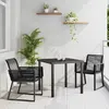 Image de vidaXL Ensemble de salle à manger pour jardin 3 pcs Noir