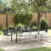 Image de vidaXL Ensemble de salle à manger pour jardin 9 pcs Blanc