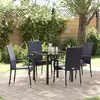 Image de vidaXL Ensemble de salle à manger pour jardin 5 pcs Noir