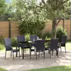 Image de vidaXL Ensemble de salle à manger pour jardin 7 pcs Noir