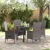 Image de vidaXL Ensemble de salle à manger pour jardin avec coussin 5 pcs Gris