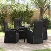 Image de vidaXL Ensemble de salle à manger pour jardin 5 pcs Noir polyrotin