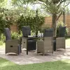 Image de vidaXL Ensemble de salle à manger pour jardin 5 pcs Gris polyrotin
