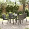 Image de vidaXL Ensemble de salle à manger pour jardin 5 pcs Gris polyrotin
