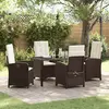 Image de vidaXL Ensemble de salle à manger pour jardin 5 pcs Marron polyrotin