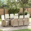 Image de vidaXL Ensemble de salle à manger pour jardin 9 pcs Beige polyrotin