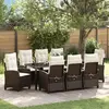 Image de vidaXL Ensemble de salle à manger pour jardin 9 pcs Marron polyrotin