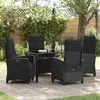 Image de vidaXL Ensemble de salle à manger pour jardin 5 pcs Noir polyrotin