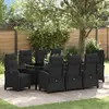 Image de vidaXL Ensemble de salle à manger pour jardin 9 pcs Noir polyrotin