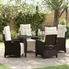 Image de vidaXL Ensemble de salle à manger pour jardin 5 pcs Marron polyrotin