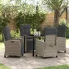 Image de vidaXL Ensemble de salle à manger pour jardin 5 pcs Gris polyrotin