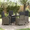 Image de vidaXL Ensemble de salle à manger pour jardin 5 pcs Gris polyrotin