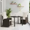 Image de vidaXL Ensemble de salle à manger pour jardin 3 pcs Marron polyrotin
