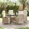 Image de vidaXL Ensemble de salle à manger pour jardin 5 pcs Beige polyrotin