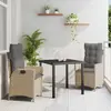 Image de vidaXL Ensemble de salle à manger pour jardin 3 pcs Beige polyrotin