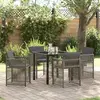 Image de vidaXL Ensemble de salle à manger pour jardin 5 pcs Gris polyrotin