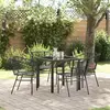 Image de vidaXL Ensemble de salle à manger pour jardin 5 pcs Noir polyrotin