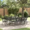 Image de vidaXL Ensemble de salle à manger pour jardin 9 pcs Noir polyrotin