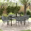 Image de vidaXL Ensemble de salle à manger pour jardin avec coussin 5 pcs Gris