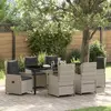 Image de vidaXL Ensemble de salle à manger pour jardin 7 pcs Gris clair