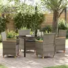 Image de vidaXL Ensemble de salle à manger pour jardin 5 pcs Gris polyrotin
