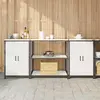 Image de vidaXL Ensemble de rangement cuisine HATTEM 3 pcs Blanc