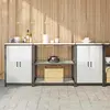 Image de vidaXL Ensemble de rangement cuisine HATTEM 3 pcs Argenté