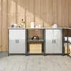 Image de vidaXL Ensemble de rangement cuisine HATTEM 3 pcs Argenté