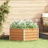 Image de vidaXL Jardin surélevé Aspect bois 129 x 129 x 45 cm Acier galvanisé